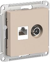 Розетка RJ45+TV Оконечная без рамки Systeme Electric AtlasDesign 2-м. песочный картинка